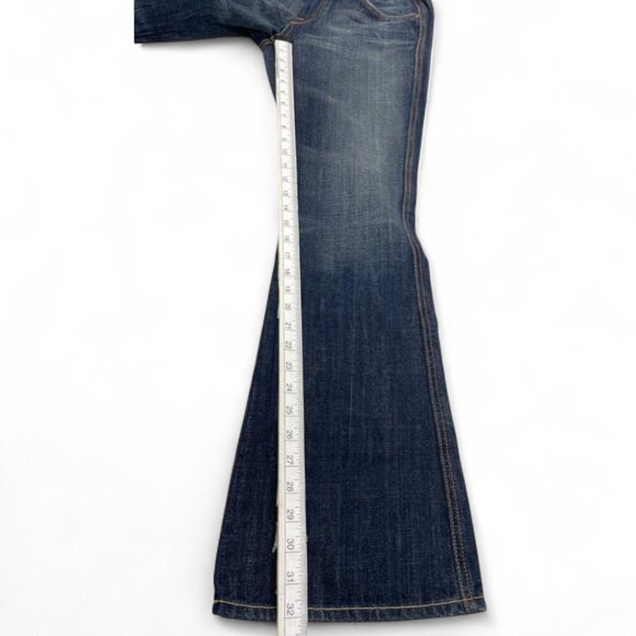 7 For All Mankind Flare Size 29 USA Made Denim Jeans 30 x 32 NEW Dead Stock VTG - Picture 9 of 15